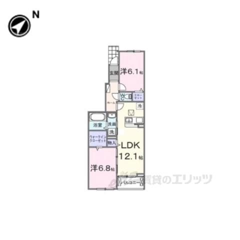 アンシャンテ(2LDK/1階)の間取り写真