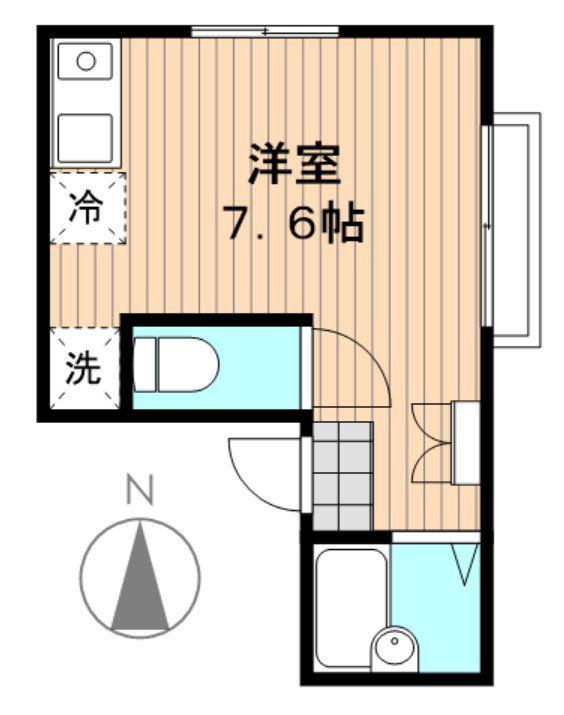 ベルドミール(ワンルーム/2階)の間取り写真