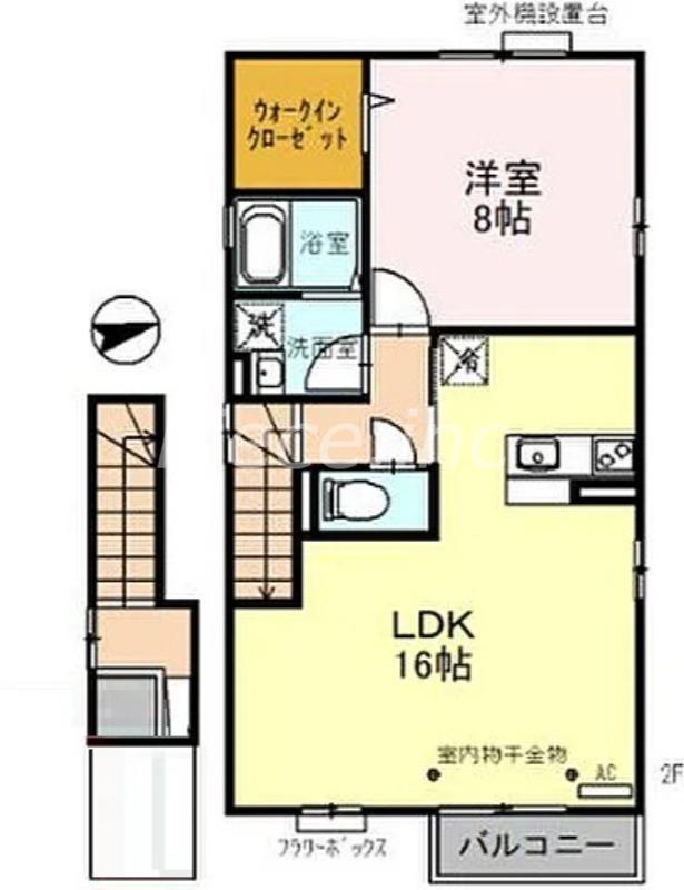 エミール一樹(1LDK/2階)の間取り写真