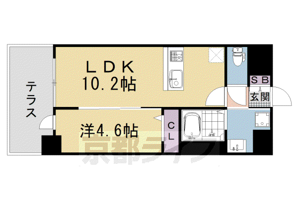 CREST TAPP 京都太秦天神川 DEX II(1LDK/1階)の間取り写真