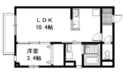 ストークフレア(1LDK/3階)の間取り写真