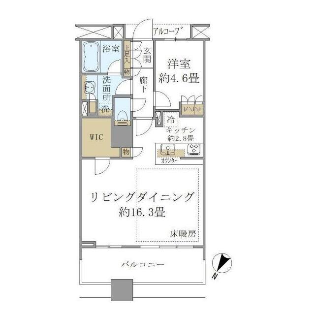 BRILLIA MARE有明 TOWER&GARDEN(1LDK/13階)の間取り写真