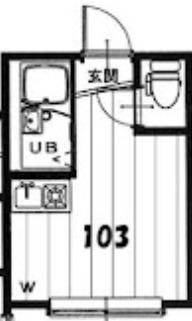 アーバンプレイス東新宿II B(ワンルーム/1階)の間取り写真