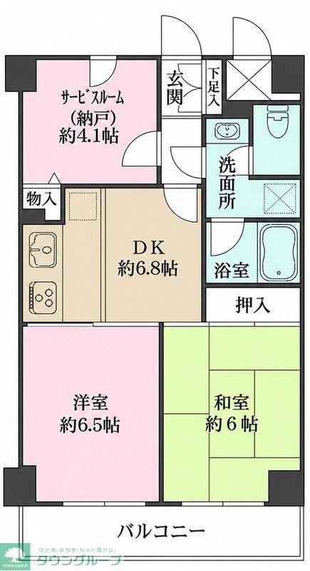 藤和小机コープIII(2SDK/1階)の間取り写真
