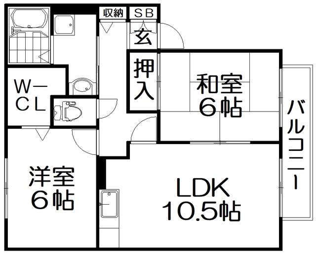 セジュール嘉平(2LDK/1階)の間取り写真
