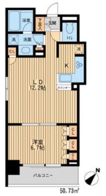 HF新横浜レジデンス(1LDK/2階)の間取り写真