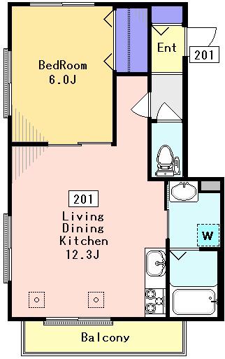MAISON ARK(1LDK/2階)の間取り写真