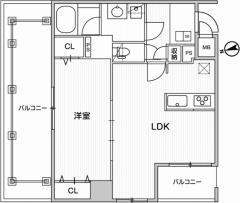 WEAVE BASE OMORI(1LDK/7階)の間取り写真