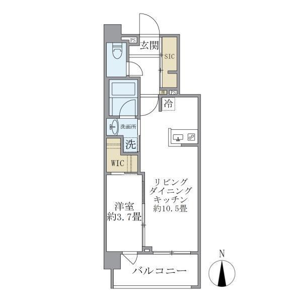 SOLAST SQUARE綾瀬(1LDK/7階)の間取り写真