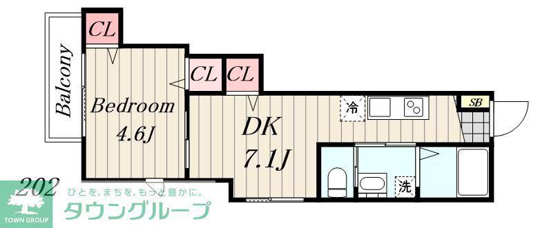 プレミアージュ三宿(1LDK/2階)の間取り写真