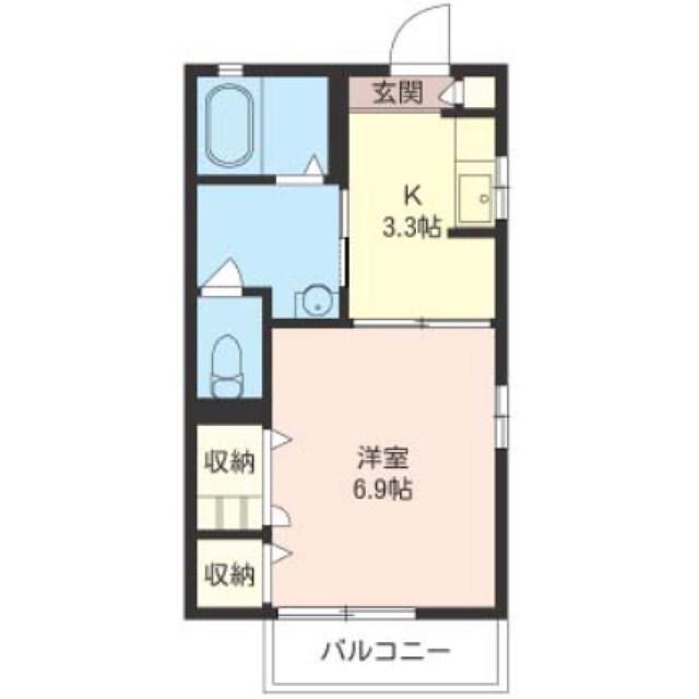 グリーンライフ・三ツ沢(1K/1階)の間取り写真