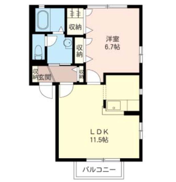 リベラルタウンG(1LDK/1階)の間取り写真