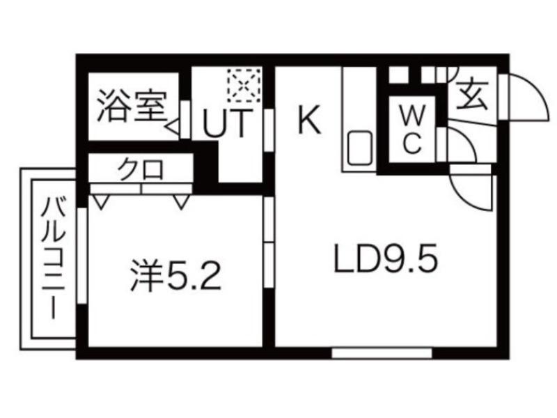 ソレイユ平岸(1LDK/2階)の間取り写真