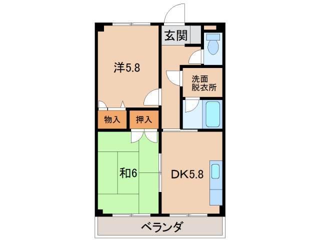 セレナ中島(2DK/1階)の間取り写真