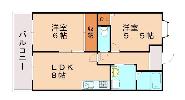 コーレジアス須磨(2LDK/3階)の間取り写真