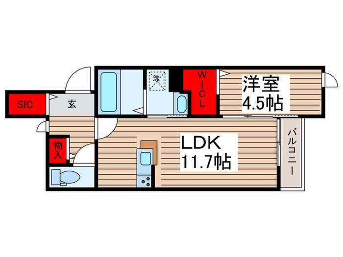 DEN DOUCE(1LDK/3階)の間取り写真