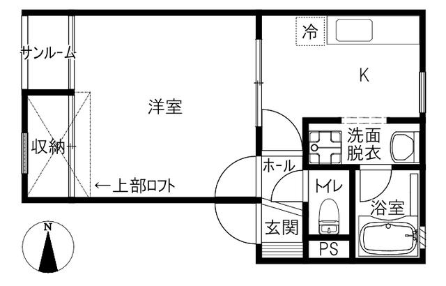リバレイン(1K/1階)の間取り写真