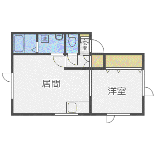 ポプラハイツ(1LDK/2階)の間取り写真
