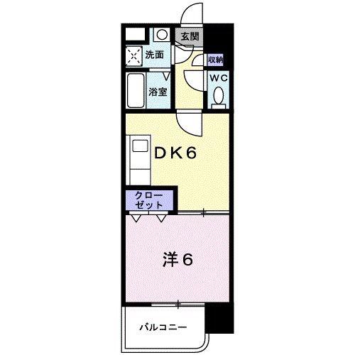 パ-ムヒルズマンション(1DK/3階)の間取り写真