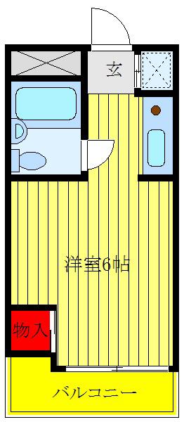 ラヴニール2(ワンルーム/2階)の間取り写真