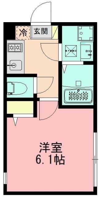 フェリーチェ中央林間(1K/2階)の間取り写真