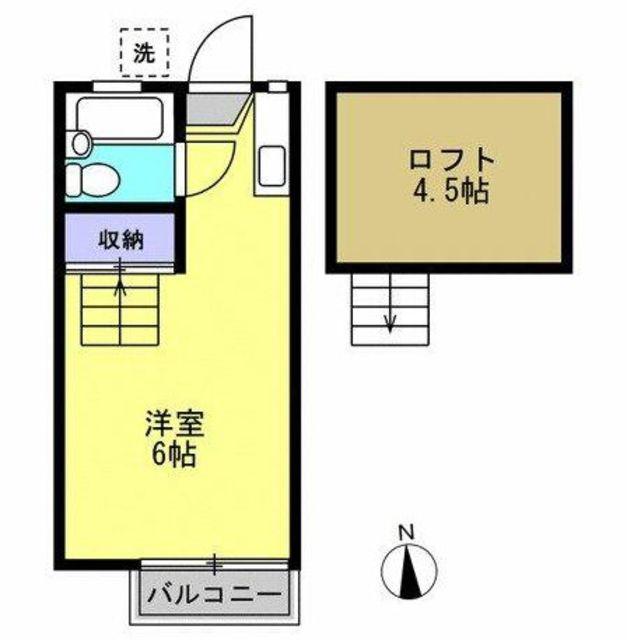 バリストハウス(ワンルーム/2階)の間取り写真