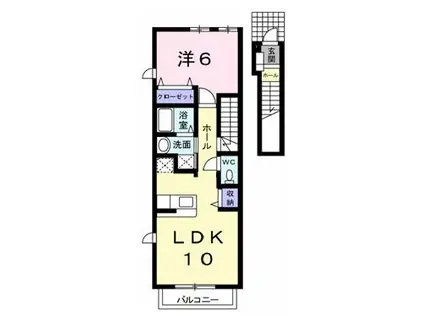 シャルマン フルール(1LDK/2階)の間取り写真