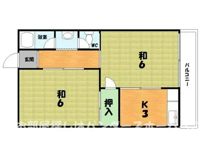 仲マンション(2K/2階)の間取り写真