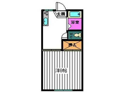 サンラフォーレA(1DK/2階)の間取り写真