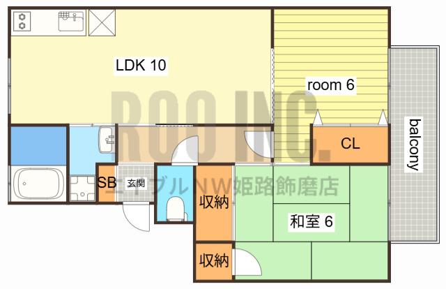 パークサイドツクダ(2LDK/2階)の間取り写真