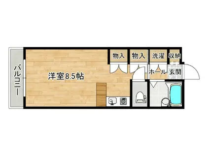 レディース岸21(ワンルーム/2階)の間取り写真