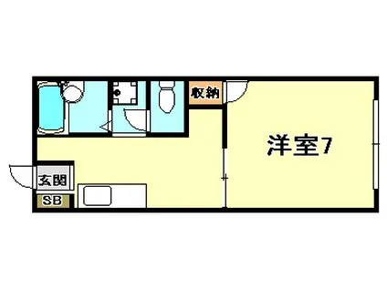 ルシエール平野C棟(1K/1階)の間取り写真