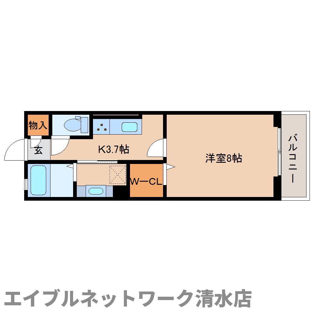 カーサ三保(1K/2階)の間取り写真