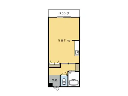 ライフステージ広瀬倉梯(ワンルーム/2階)の間取り写真
