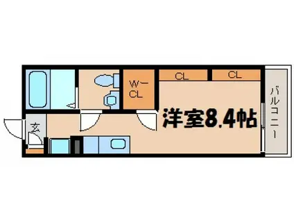 GRIT吉浦(ワンルーム/2階)の間取り写真