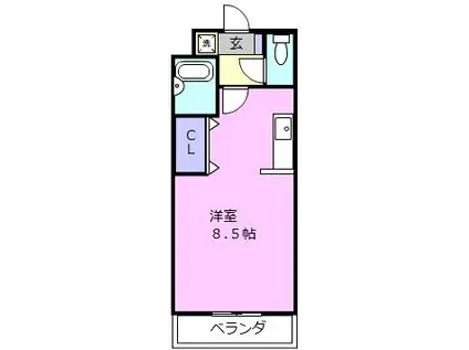 メゾン・サイプレス(ワンルーム/1階)の間取り写真