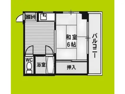 清水谷喜多ビル(1DK/3階)の間取り写真