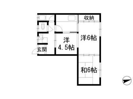 かつみ荘(3K/2階)の間取り写真
