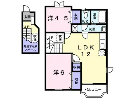 バーデンハイムIII(2LDK/2階)の間取り写真
