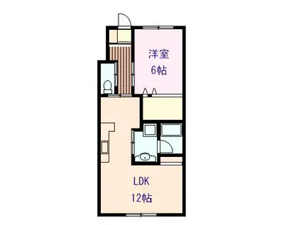 ロジュマン森III(1LDK/3階)の間取り写真