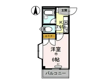 スカイビュー(1K/3階)の間取り写真