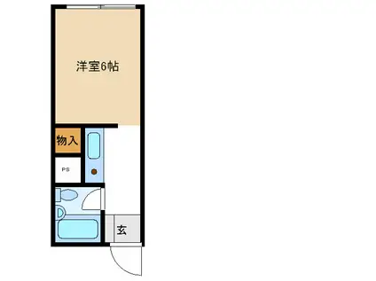 ユニメントフジ(1K/2階)の間取り写真