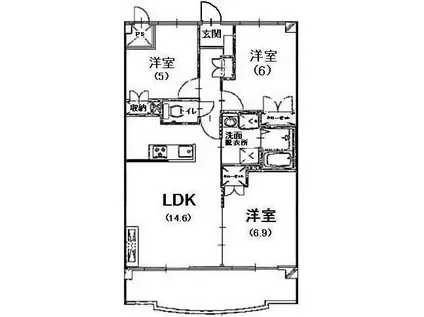 ウエスト・SIDE(3LDK/1階)の間取り写真