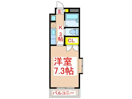 TOUR.DE新照院(1K/4階)の間取り写真