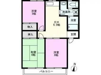 ヴィラ・グレース(3DK/2階)の間取り写真