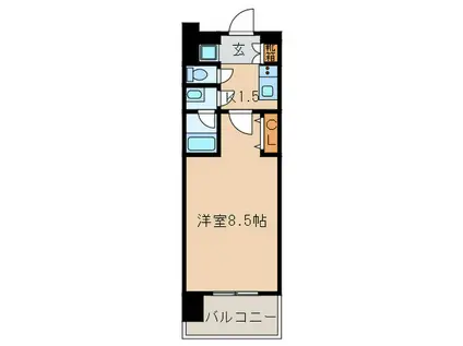 ルクレ新栄レジデンス(1K/12階)の間取り写真
