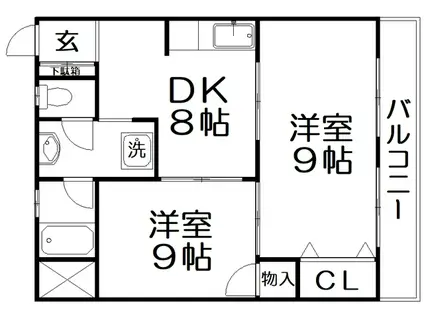 伸和マンション(2DK/2階)の間取り写真