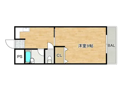 メゾンササキ(1DK/3階)の間取り写真