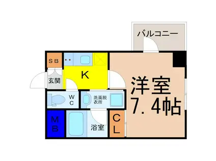 ヴィークブライト名古屋東別院(1K/8階)の間取り写真
