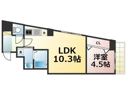 D-ROOM小路東(1LDK/6階)の間取り写真